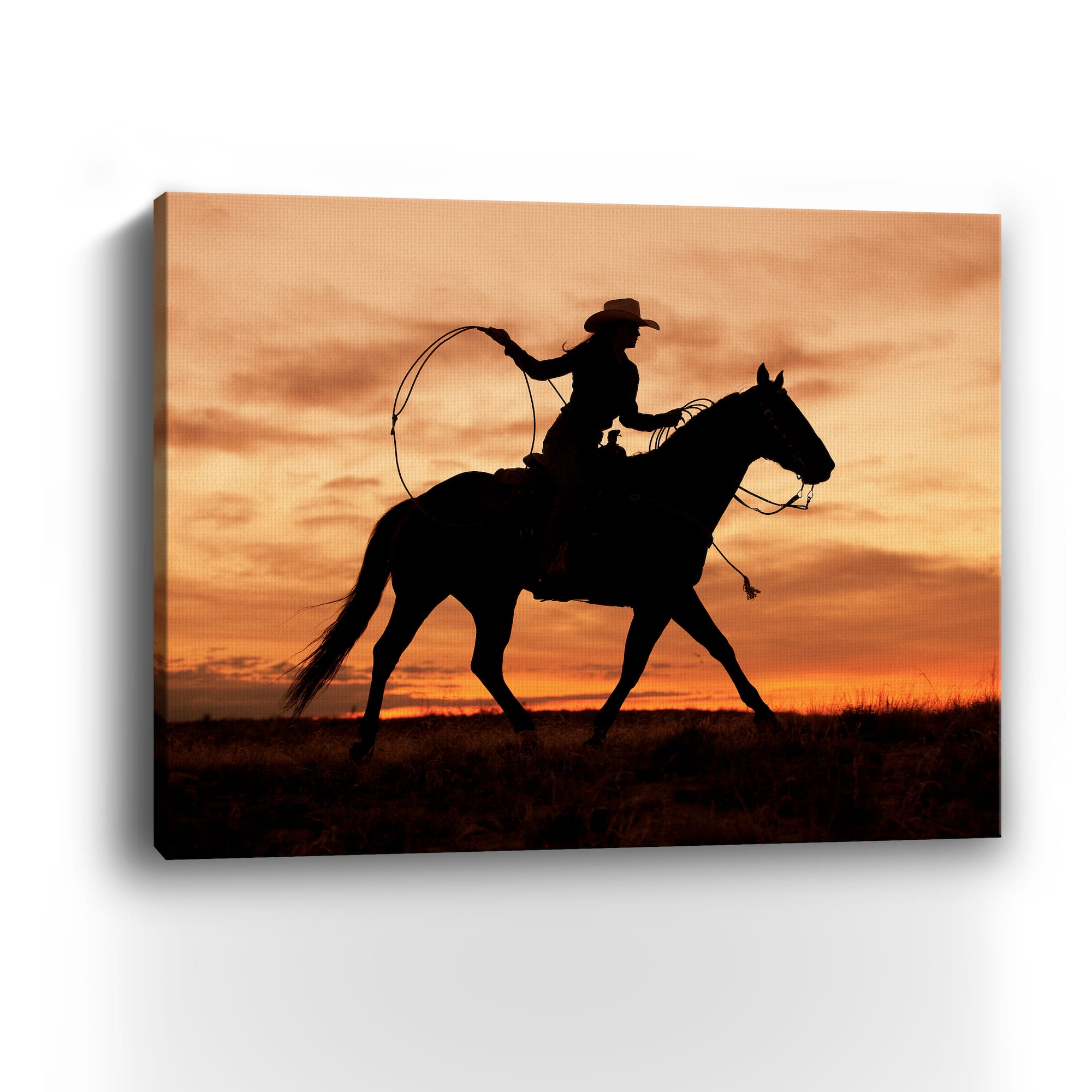 Cowgirl Silhouette Canvas Giclee